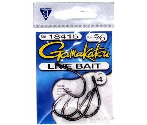 Gamakatsu 18418-25 Live Bait Ns Black Hook Size 8/0 25 Per Pack