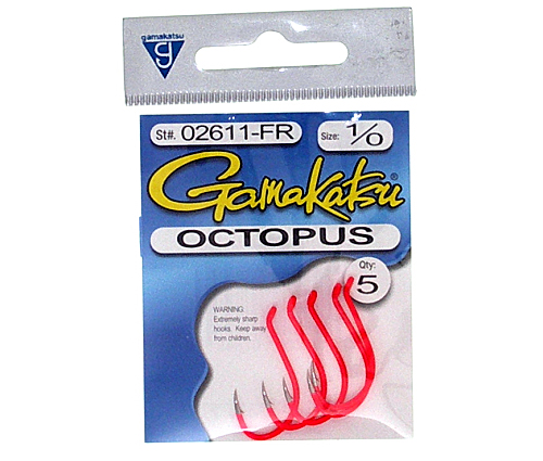 Gamakatsu Flo. Red Octopus Hooks - John's Sporting Goods