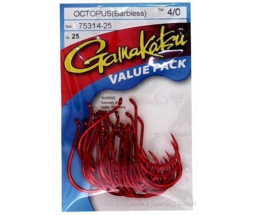 Gamakatsu Octopus Barbless Red 25/pk - John's Sporting Goods