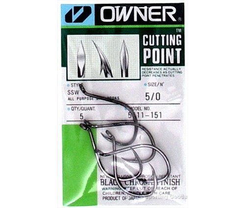 OWNER HOOKS SSW ALL PURPOSE BAIT 5311-151 SZ 5/0 QTY 29 CUTTING POINT 