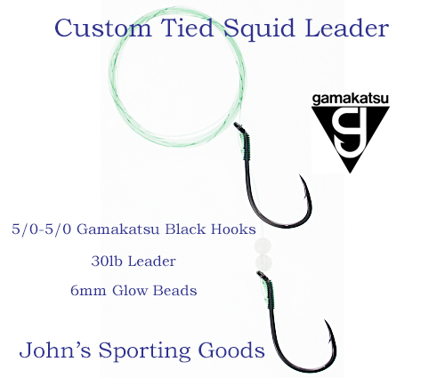 Custom Tied Squid Leader 5/0-5/0 Barbed - John's Sporting Goods